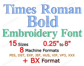 Times Roman Bold Embroidery Font, Machine Embroidery Design, Monogram BX Font, Alphabet PES Font for Embroidery, pe Small Embroidery font bx