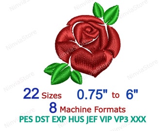 Rose Machine Embroidery Design, Rose Flower Machine Embroidery, Rose Embroidery Pattern, Flower Digital Instant Download, Floral Embroidery