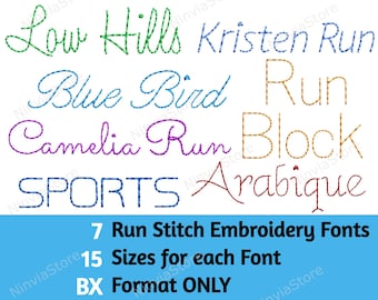 BX Embroidery Font Bundle, Run Stitch Machine Embroidery Font BX, Monogram Alphabet Embroidery Design, Script Cursive BX font for Embroidery