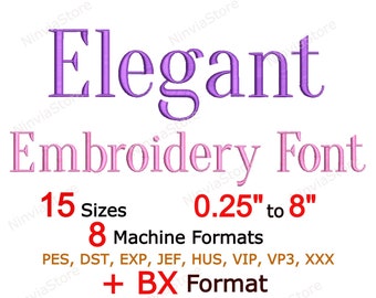 Elegant Embroidery Font, BX Font, Monogram Alphabet Machine Embroidery Design, pe Font for Embroidery, Small Embroidery font PES, BX dst jef