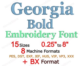 Georgia Bold Embroidery Font, Georgia BX Font, PES Monogram Alphabet Machine Embroidery Design pe Font for Embroidery, pe Embroidery font bx