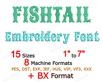 Fischschwanz Stickerei Schrift, ONE Schrift für die Stickerei, PES Monogramm Alphabet Maschinenstickerei, Halloween Stickerei Schrift pe, Blockschrift