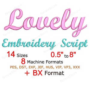 Lovely Script Embroidery Font, Calligraphy Font pe, PES Monogram Font, BX Font for Embroidery, pe Font, Alphabet Machine Cursive Font DST