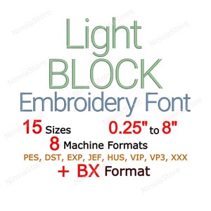 Light Block Embroidery Font, Block BX Font, Monogram Alphabet Machine Embroidery Design, Thin pe Font for Embroidery, Small PES font bx dst