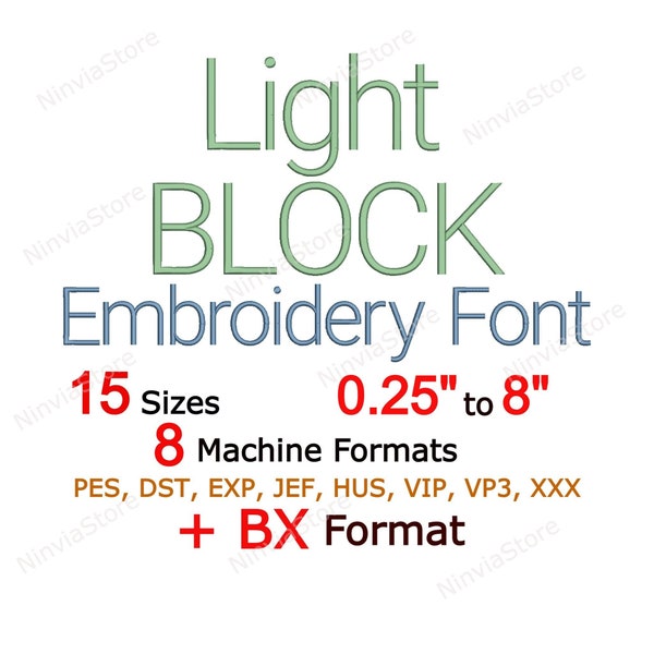 Leichte Block-Stickschrift, Block BX-Schrift, Monogramm-Alphabet-Maschinenstickerei-Design, dünne PE-Schriftart für Stickerei, kleine PES-Schriftart bx dst