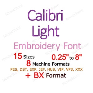 Calibri Light Embroidery Font, Machine Embroidery Design, Monogram BX Font, Alphabet, PES Font for Embroidery, Thin font bx, Small Font