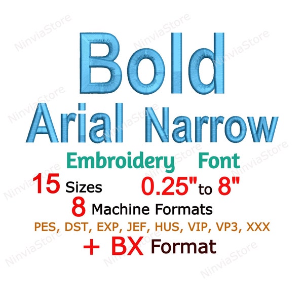 Bold Arial Narrow Embroidery Font, Bold pe Embroidery font, Alphabet Machine Embroidery Design, Monogram BX Font, PES Font for Embroidery