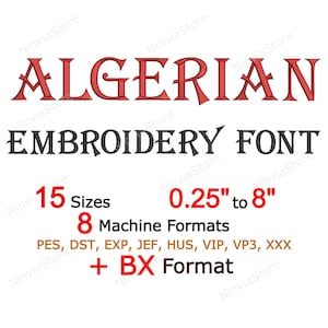 Algerian Embroidery Font, Monogram BX Font, Machine Embroidery Design, Alphabet PES Font for Embroidery, pe Embroidery font bx, Small Font