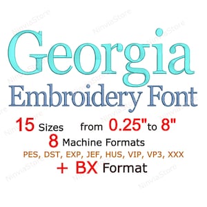 Georgia Stickerei Schriftart, Georgia pe Schriftart für die Stickerei, pe Stickerei Schriftart bx, Georgia ONE B x Schriftart, Monogramm Alphabet Maschinenstickerei
