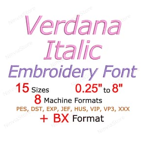 Verdana Italic Embroidery Font, Monogram BX Font, Alphabet pe Font for Embroidery, Small Embroidery font bx, Machine Embroidery Design PES