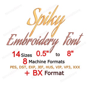 Spiky Script Embroidery Font, Calligraphy Font Pe, PES Monogram Font ...