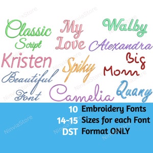 DST Embroidery Fonts Bundle, Calligraphy Font for Embroidery, Script Font DST, Alphabet Machine Embroidery Design, Monogram Font, Small Font
