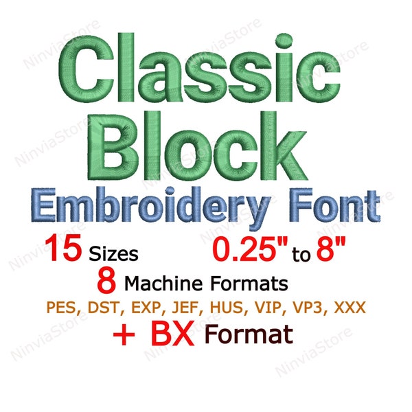 Block Embroidery Font, Block BX Font, Monogram Alphabet Machine Embroidery Design, Block pe Font for Embroidery, Small PES font bx, DST, jef