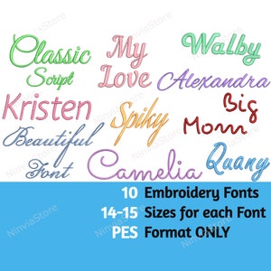 PES Script Embroidery Font Bundle, Machine Embroidery Font pe, Monogram Alphabet Embroidery PES, Calligraphy font for Embroidery, Small Font
