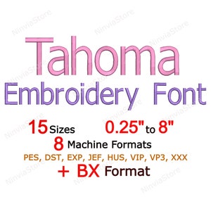 Tahoma Embroidery Font, Alphabet PES Font for Embroidery, Monogram BX Font, Machine Embroidery Design, pe Embroidery font bx, Small Font dst