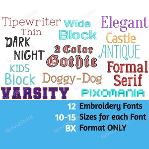 12 BX Embroidery Font Bundle, BX font for Embroidery, Machine Embroidery Font BX, Alphabet Embroidery Design, Monogram Embroidery Font bx