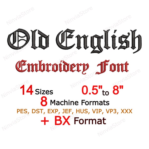 Old English Stickerei Schrift, Old England Stickmaschine, Maschinenstickerei, Monogramm PES BOX Schrift, Alphabet, pe Schrift für Stickerei, kleine Schrift bx