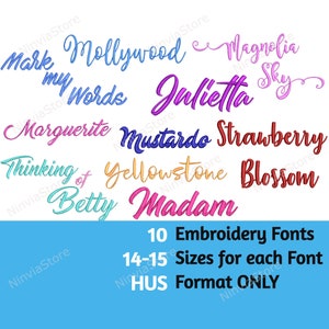 HUS Embroidery Font Bundle, Alphabet Machine Embroidery Design, Script Font HUS Monogram Font, Calligraphy Font for Embroidery, Cursive Font