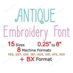 Antique Embroidery Font, BX Font, Monogram Alphabet Machine Embroidery Design, pe Font for Embroidery, Small Embroidery font PES BX dst jef