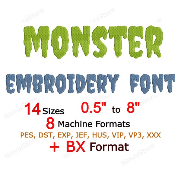 Halloween Embroidery Font, BX Font for Embroidery, PES Monogram Alphabet Machine Embroidery Design, Helloween Monster Embroidery font pe dst