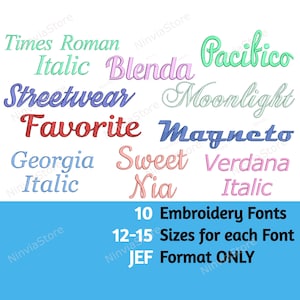 JEF Embroidery Font Bundle, Alphabet Machine Embroidery Design, Script Font JEF, Monogram Font, Calligraphy Font for Embroidery, Small Font