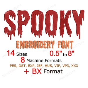 Halloween Embroidery Font, BX Font for Embroidery, PES Monogram Alphabet Machine Embroidery Design, Helloween Spooky Embroidery font pe, dst