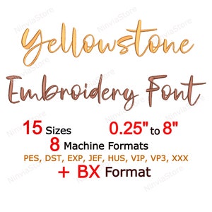 Yellowstone Script Embroidery Font, BX Font for Embroidery, Calligraphy Font pe, Alphabet Machine Cursive Font, PES Monogram Font, pe Font