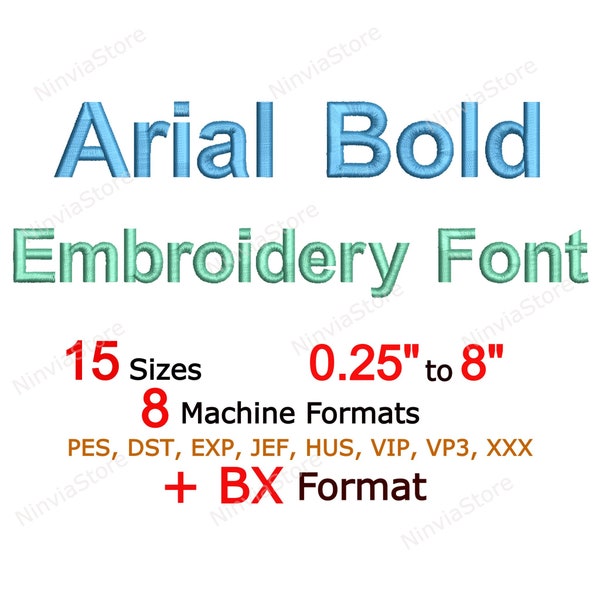 Arial Bold Embroidery Font, pe Font for Embroidery, Small PES font, Arial BX Font, Monogram Alphabet Machine Embroidery Design, Arial Font