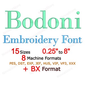 Bodoni Embroidery Font, Monogram BX Font, Machine Embroidery Design, Small Font, Alphabet PES Font for Embroidery, pe Embroidery font bx dst