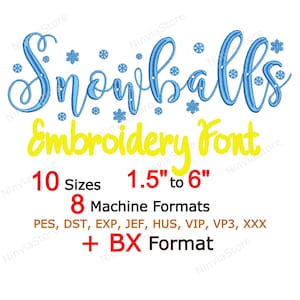 Christmas Embroidery Font, BX Font for Embroidery, PES Monogram Alphabet Machine Embroidery Design, pe font Snowballs Embroidery font pe dst