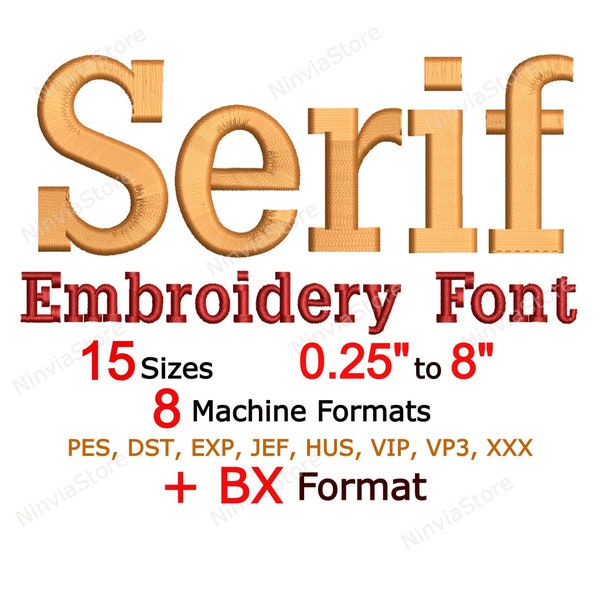 Serif Embroidery Font, Monogram Alphabet Machine Embroidery Design, pe Font for Embroidery, Serif BX Font, Small Embroidery font PES BX, dst