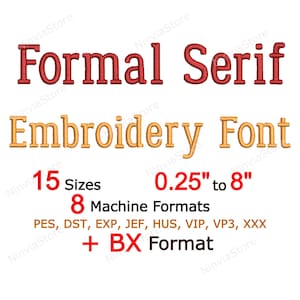 Formal Serif Embroidery Font, BX Font, Monogram Alphabet Machine Embroidery Design, pe Font for Embroidery, Small Embroidery font PES BX dst