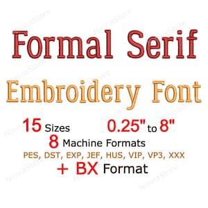 Formal Serif Embroidery Font, BX Font, Monogram Alphabet Machine Embroidery Design, pe Font for Embroidery, Small Embroidery font PES BX dst