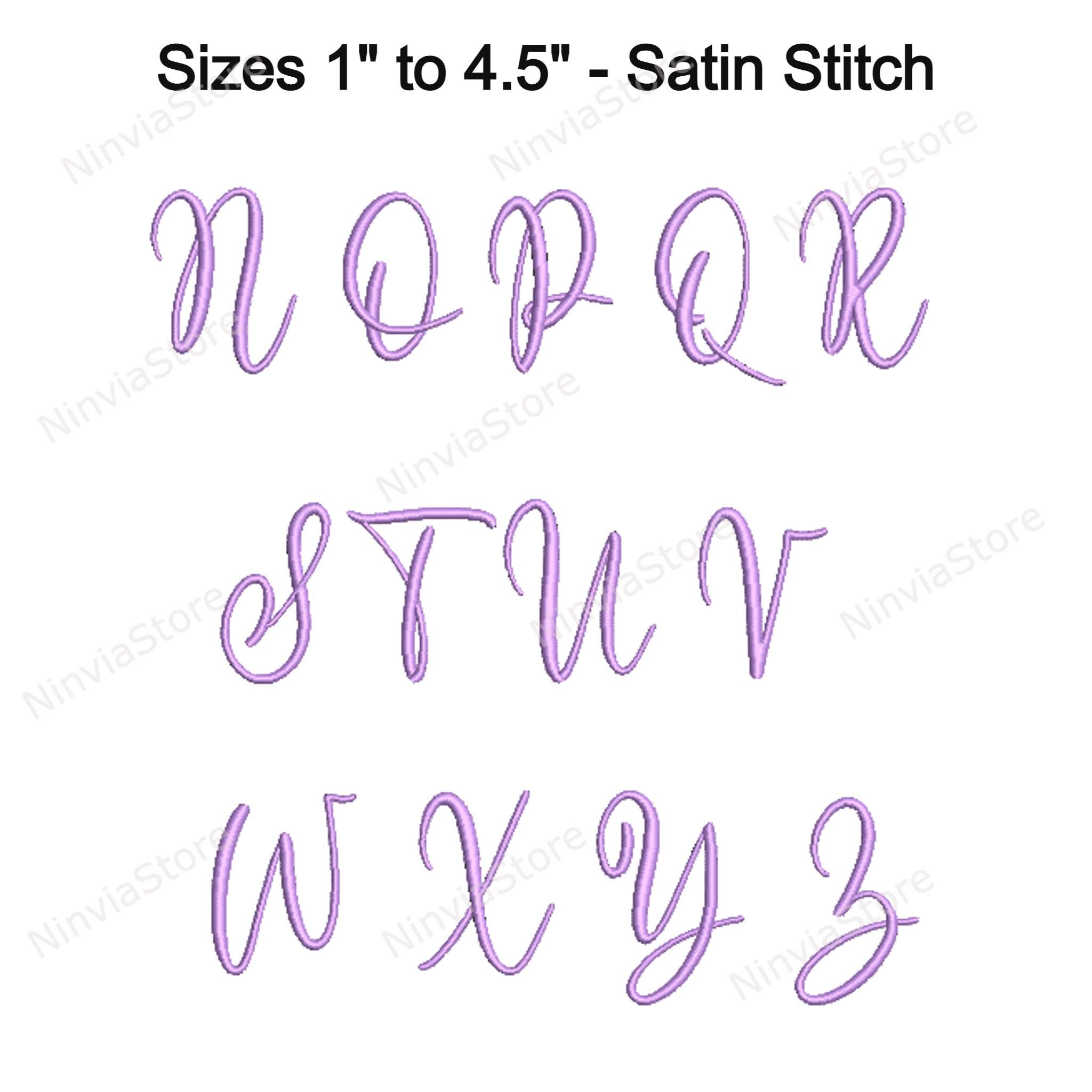 Script Monogram Embroidery Font, BX Font, Cursive Monogram Alphabet ...