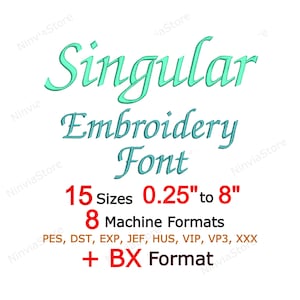 Singular Script Embroidery Font, Cursive Font pe, PES Monogram Font, pe Font, BX Font for Embroidery, Alphabet Machine Calligraphy Font DST