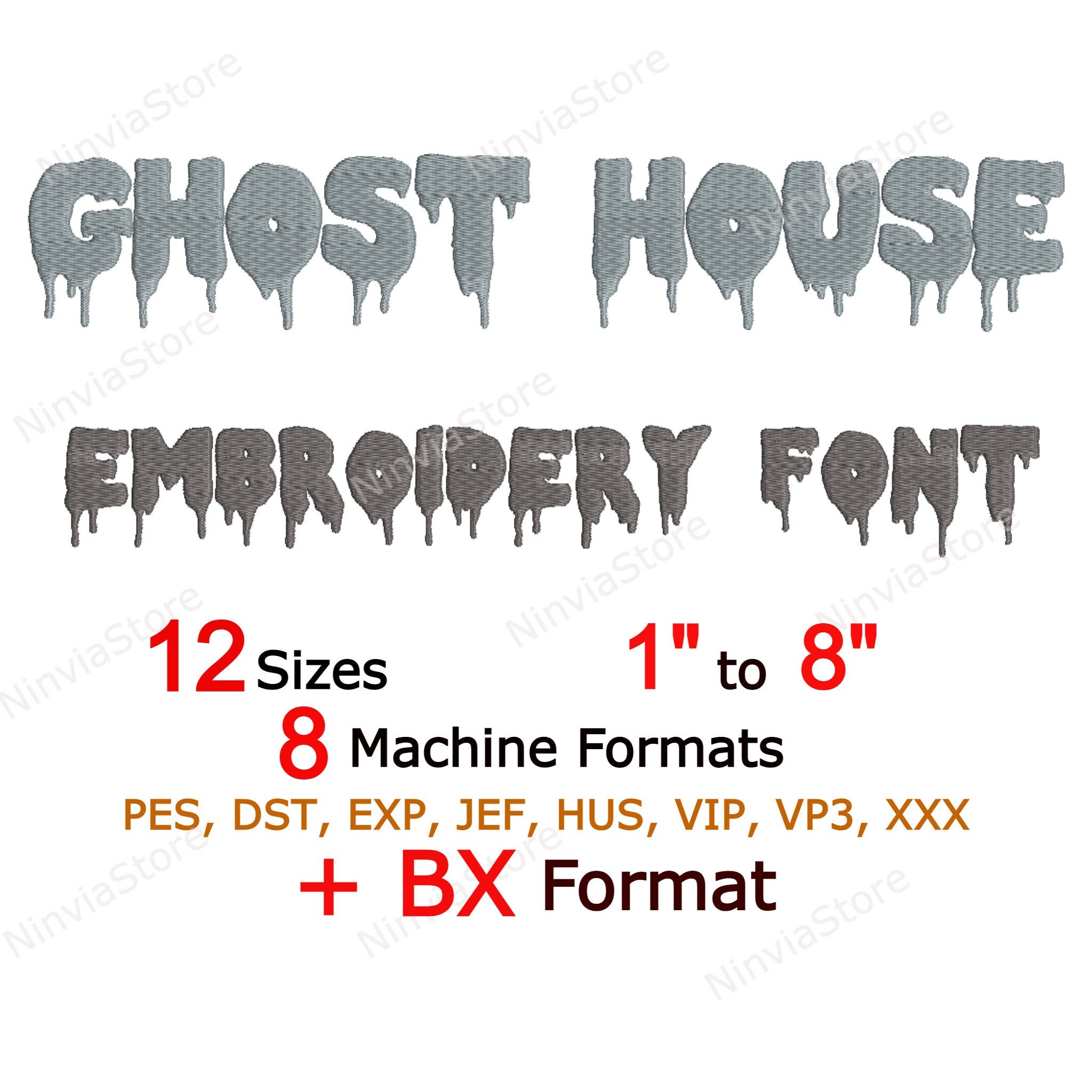 Halloween Embroidery Font PES Monogram Alphabet Machine Etsy