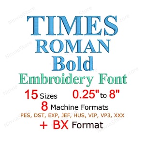 Times Roman Bold Embroidery Font, Machine Embroidery Design, Monogram BX Font, Alphabet PES Font for Embroidery, pe Small Embroidery font bx