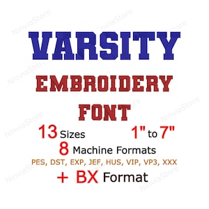 Varsity Embroidery Font, BX Font, Alphabet Machine Embroidery Design, pe Font for Embroidery, University Font BX, Athletic College font PES