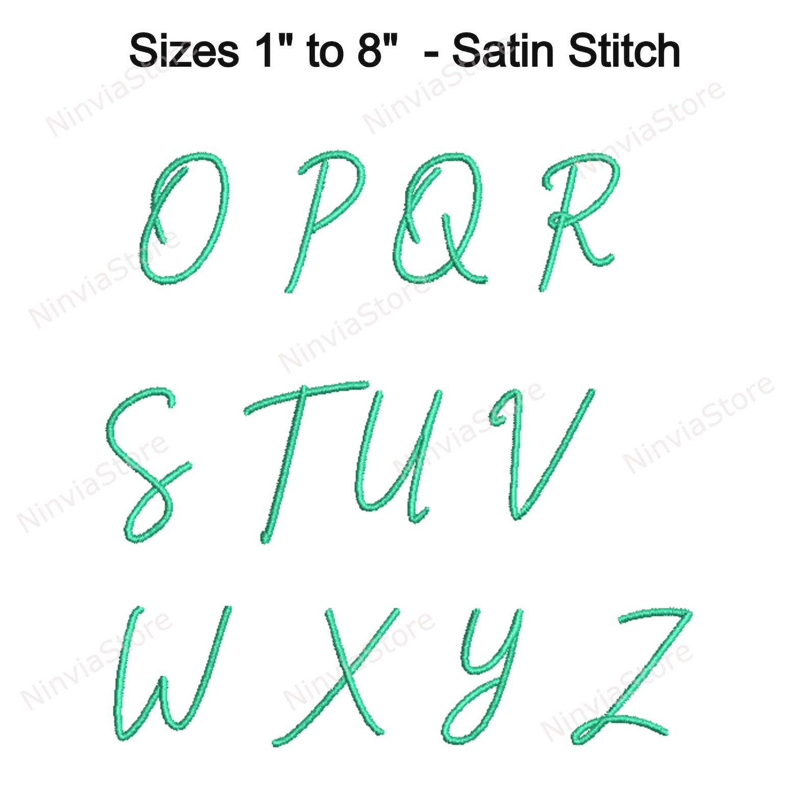Signature Script Embroidery Font - Thin Satin Letters - Monogram ...