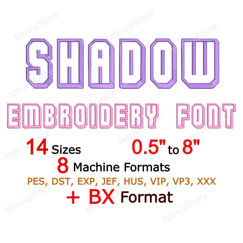 Shadow Embroidery Font Monogram BX Font Machine Embroidery Etsy
