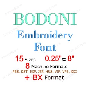 Bodoni Embroidery Font, Monogram BX Font, Machine Embroidery Design, Small Font, Alphabet PES Font for Embroidery, pe Embroidery font bx dst