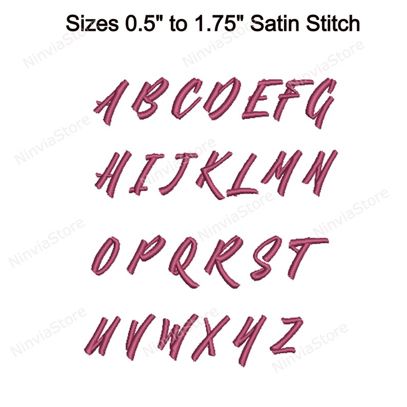 BX PES Script Embroidery Font, Cursive Alphabet, Calligraphy Monogram ...