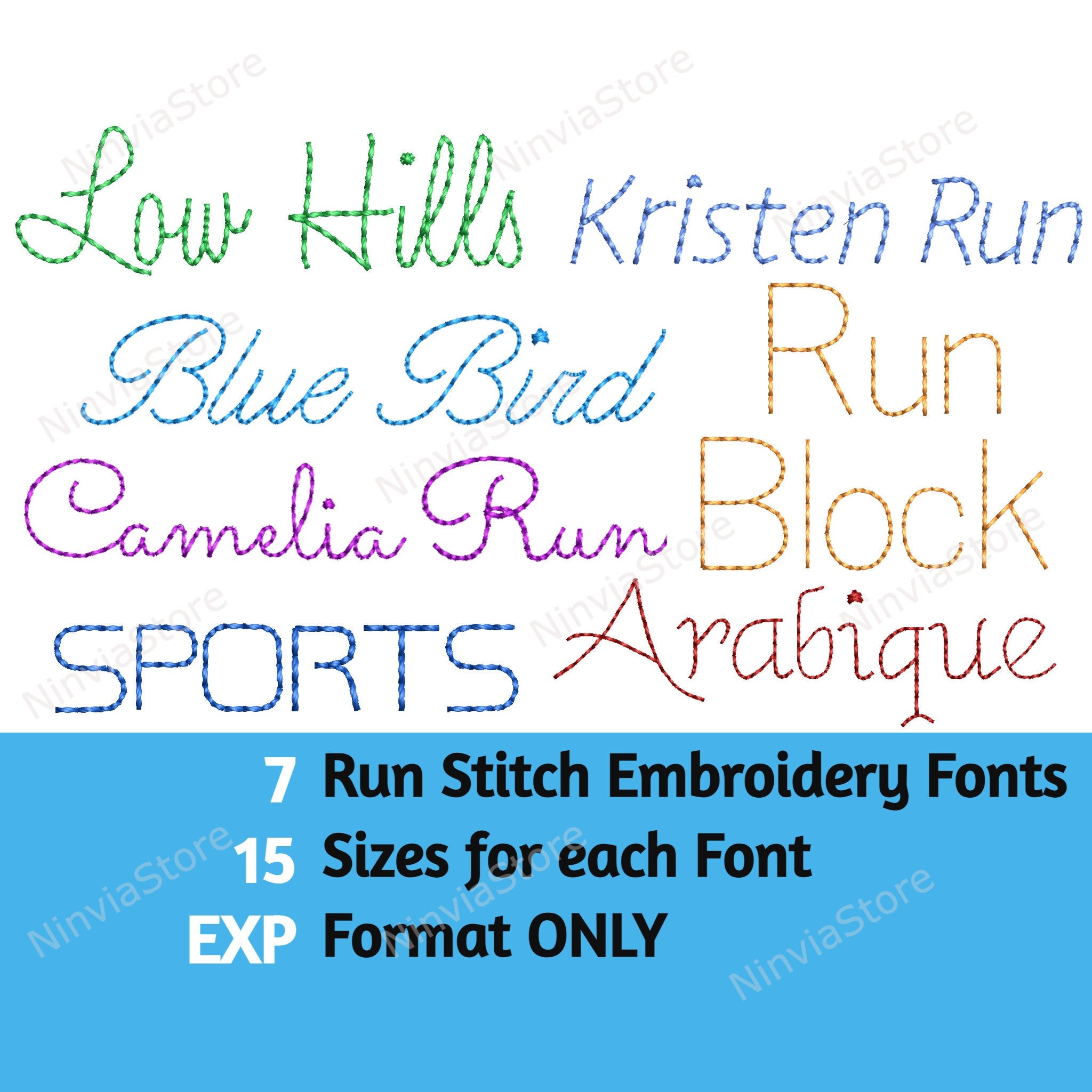 Script Exp Monogram EXP Embroidery Font Bundle, Run Stitch Machine Embroidery Font ...