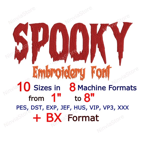 Halloween Embroidery Font BX Font for Embroidery PES Etsy