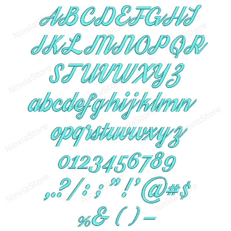 DST Embroidery Font Bundle Script Font DST Alphabet Machine Etsy