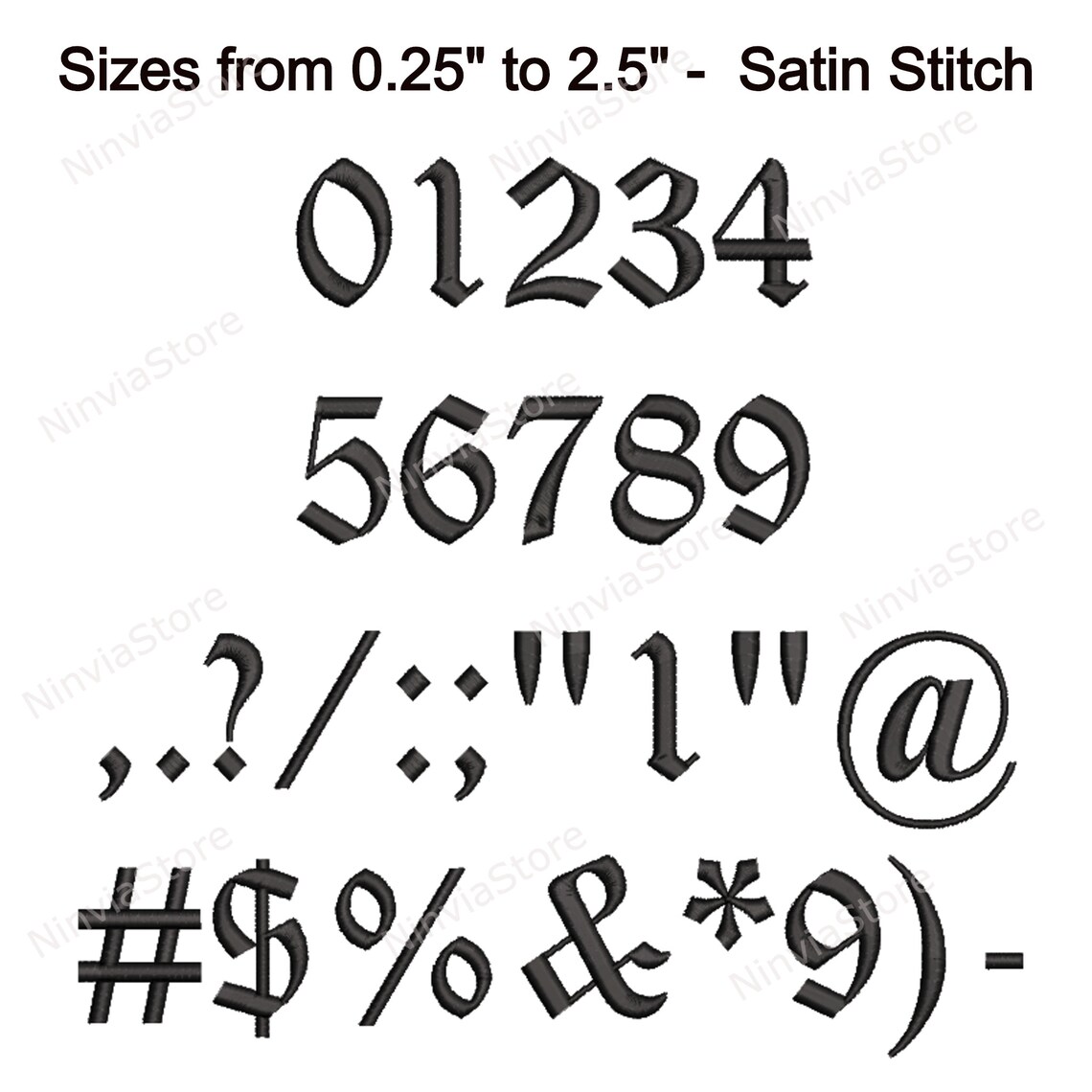Old English Embroidery Font Old England Machine Embroidery Etsy