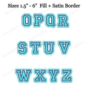 3 Color College Embroidery Font, Pe Font for Embroidery, BX Font ...