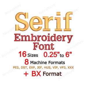 Serif Embroidery Font - BX PES + other Formats - Monogram Alphabet Machine Embroidery Design - Letters