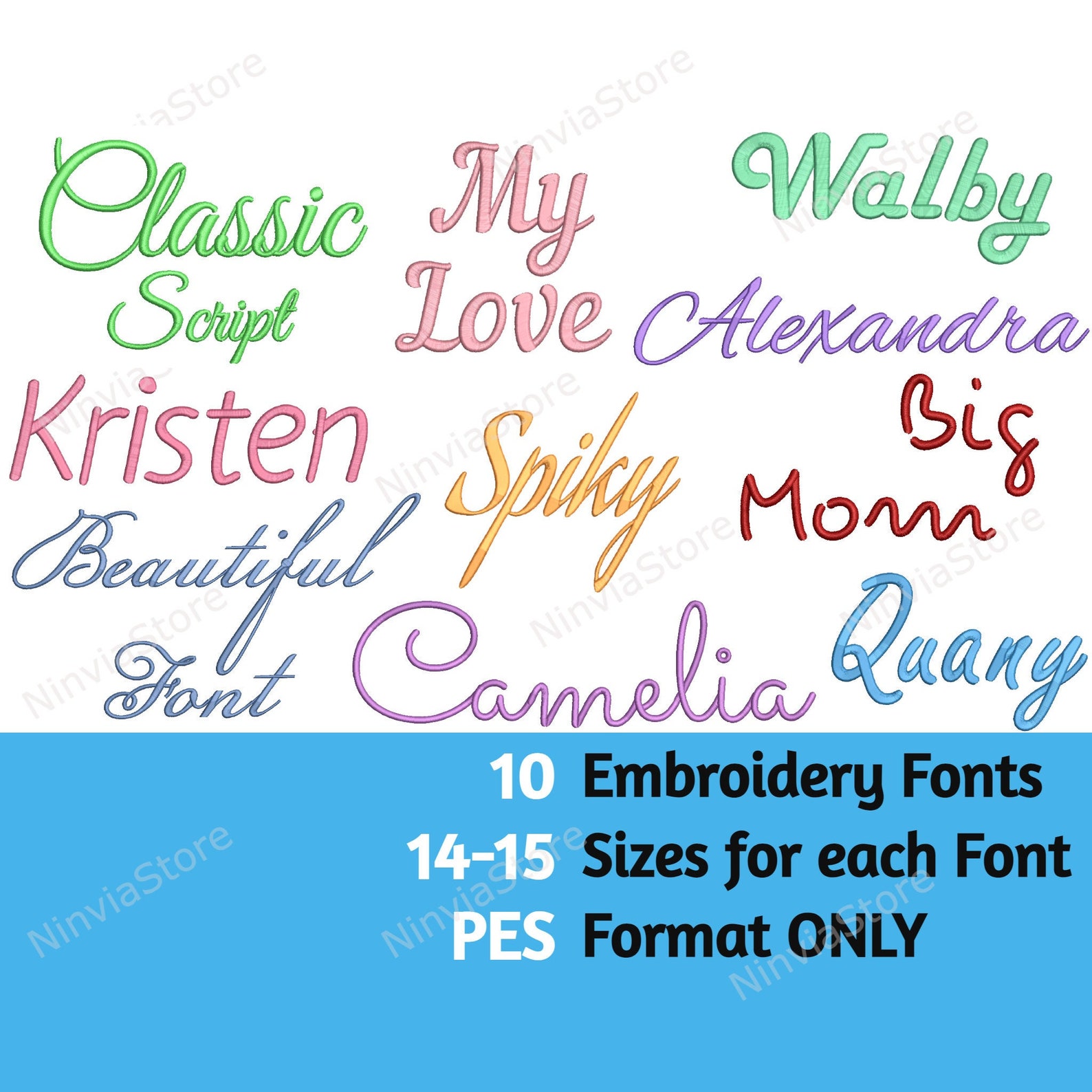 PES Script Embroidery Font Bundle, Machine Embroidery Font Pe, Monogram ...