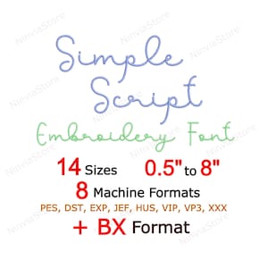 Fuente de bordado de escritura simple, monograma PES BX con letras cursivas satinadas, diseño de bordado a máquina del alfabeto.